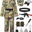 ReliBeauty Soldier Costume Army Camouflage Uniform (6/120, Camouflage(with Accessories))