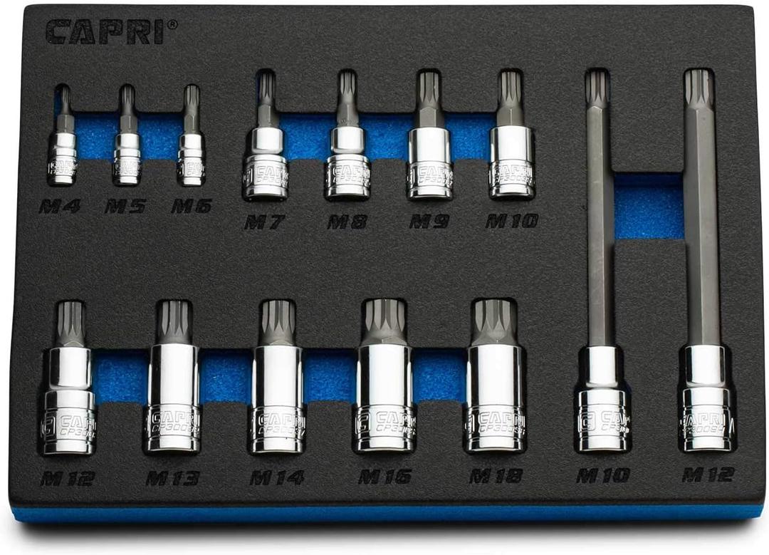 Capri Tools XZN Triple Square Bit Socket Set, 11-Piece (XZN Bit Set/Master)