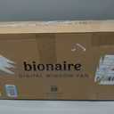 Bionaire Window Fan with Reversible Airflow Blades 3-Speed Settings, Programmable Thermostat, LED Display, Remote Control, Fits 2436" Windows, No Assembly Required