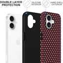 Polka Dot Phone Case for iPhone 16 Plus Cute Trendy Pattern Case 6.7", Aesthetic Stylish Print Design Matte Cover Hard PC Shockproof Soft TPU Protection Girls Women Funda, Burgundy Wine Red