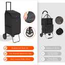 2 in 1 Shopping Carts for Groceries with 54L Waterproof Insulated Bag