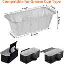 50-Pack Griddle Accessories for Blackstone - Grease Cup Liners Compatible with Blackstone 5017 Griddle, Aluminum Foil Drip Pan Disposable Grease Catcher Tray for 17, 22, 28, 36 Inch