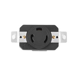 Thincol NEMA L5-30R 30A 125V Black Female Receptacle, Locking, 3-Hole, Generator Cord Assembly