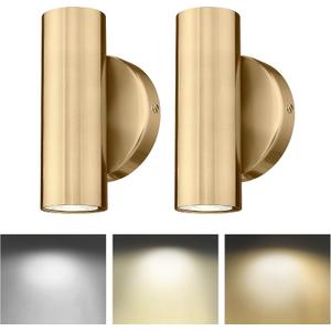 2-Light Wall Light, Brass Gold Wall Sconce, Indoor Up and Down Wall Lamp for Bedroom Bathroom Stair Entryway (2 Pack), WL4830-2W-BB-2PK