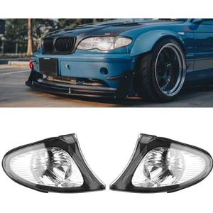 Clear Corner Signal Light,1 Pair Turn Signal Corner Light Lamp Lens Replacement For BMW E46 3-Series 4DR 2002-2005 Sedan Clear Corner Parking Marker Light Lens
