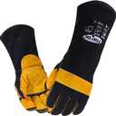 TOPDC Welding Gloves 16 Inches 932 Fire/Heat Resistant Leather Welding Gloves For Mig, Tig, Stick, Forge, BBQ, Grill, Fireplace, Wood Stove, Furnace, Oven, Animal Handling for Safe, Loving Pet Care