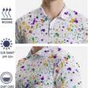 Golf Shirts for Men Funny Polo Short Sleeve Performance Moisture Wicking Quick Dry Mens Hawaiian Polo Shirt (White, M)