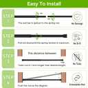 2 Pack Spring Tension Rods 33-59 Inches Adjustable Black No Drill Spring Loaded Curtain Rod Small Short Tension Curtain Rod Expandable Tension Rod for Windows,Kitchen,Doorway,Bathroom,Cupboard Bars