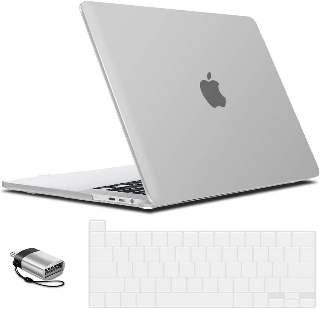 IBENZER Compatible with MacBook Pro 16 Inch Case A2141 Release 2020 2019, Hard Shell Case with Keyboard Cover & Type C Adapter for Old Version Mac Pro 16, Clear, T16CL+1TC