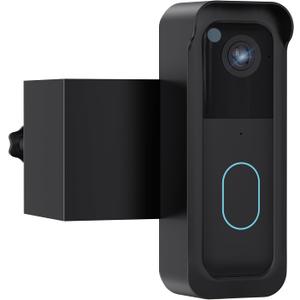 TECKNET No-Drill Mount for Blink Video Doorbell 1st & 2nd Gen, Anti-Theft Security Bracket with Rain Cover, Unobstructed View & Sensor, Easy Apartment Installation,Black