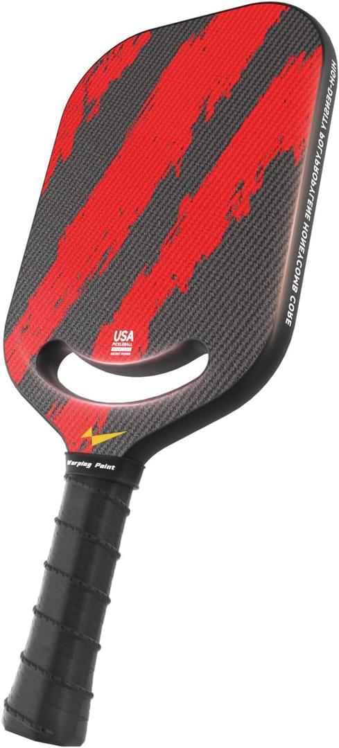 Warping Point Ascent Pickleball Paddles| Carbon Fiber Pickleball Racket with Aero Throat | Textured Grit Surface | Hexa Polymer Core | Designed for Swing Speed and Maneuverability