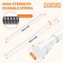 Fvonzon 4 Pack Small Tension Rods 12-19 Inch, Thin Tension Curtain Rods for Windows, Spring Rod for Closet, Cabinet & Kitchen, Mini Curtain Rod Tension Fit, Tiny Skinny Compression Rods White