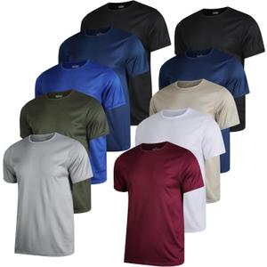 Crew Neck T-Shirt Men's Crew T-Shirts Short Sleeve Tees Sports T-Shirt (Black/White/Gray/Army Green/Navy Blue/Royal Blue/Wine Red/Khaki), Small