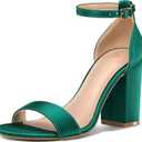 COASIS Women's Chunky Block Heels Open Toe Ankle Strap 3.5 Inch Heeled Sandals (9)