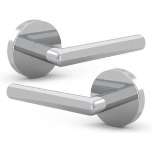 Mega Handles Ronn Dummy Lever Door Handle Set for Closet or French Doors, Single Side, Non-Turning Reversible Door Levers, Fits All Standard Door Sizes, Screws Included - Polished Chrome (2 Pack)