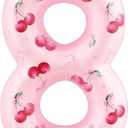 Cherry 8th Birthday Candles,Number 8 Candle for Cake,Red Glitter Fruit Theme Sweet Cherry Cupcake Picks for Baby Shower Kids Birthday Party Decorations Supplies