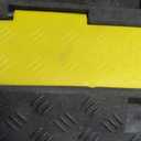 VEVOR Cable Protector Ramp, 4 Packs 2 Channels Rubber Modular Speed Bumps Rated 11000 LBS Load Capacity, Protective Wire Cord Ramp Driveway Rubber Traffic Speed Bumps Hump Cable Protector