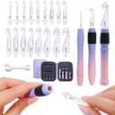 Lewhoo 17 Sizes Ergonomic Crochet Hook Set with Case 2.5mm-14.0mm, 3PCS Interchangeable Handles with Screw-Lock Connection, All in One Crochet Set for Beginner