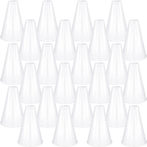 Deekin 24 Pieces Cheer Megaphone Bulk White Mini Plastic Megaphone Cheer Party Accessory Favors Cheerleading Director Prop Noisemaker Toys for Sports Match Game Outdoor Activities