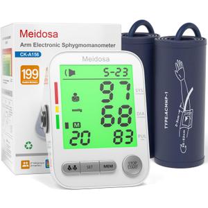 Blood Pressure Monitor for Home Use, Rechargeable Automatic Digital BP Machine with 2 Cuffs (9-17'' & 13-21''), Adjustable Upper-Arm Blood Pressure Cuff, Large LCD Backlit Display, 2x199 Sets Memory