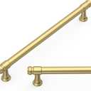 Amerdeco 10 Pack Brushed Gold Cabinet Pulls 7.5 Inch(192mm) Hole Center Heavy Duty Solid Kitchen Cabinet Handles Drawer Pulls ZH0090