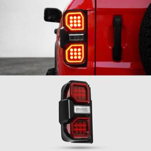 LED taillights for Ford bronco 2021-2025 taillight assembly, a pair of red lens taillight assemblies, Ford bronco 2021, 2022, 2023, 2024,2025 models (2PCS)