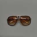 Oversized 70s Aviator Sunglasses for Men Disco Sun Glasses Cool Designer Tinted Shades Gold Alloy Frame (Gradient Brown)
