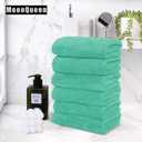 MOONQUEEN 6 Pack Premium Hand Towels - Quick Drying - Microfiber Coral Velvet Highly Absorbent Towels - Multipurpose Use as Hotel, Bathroom, Shower, Spa, Hand Towel 16 x 28 inches (Aqua Green)