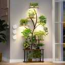 Plant Stand Indoor with Grow Lights,9 Tiered Tall Plant Shelf,Metal Plant Stand for Multiple Plants,Corner Shelf Stand for Plants,Plant Flower Holder for Patio Balcony Garden