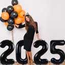8 x Smlpuame 40 Inch 2025 Balloons Black, LargeFoil Number Balloons for Happy New Years Festival Celebration Party Supplies Class of 2025 Graduation Decorations