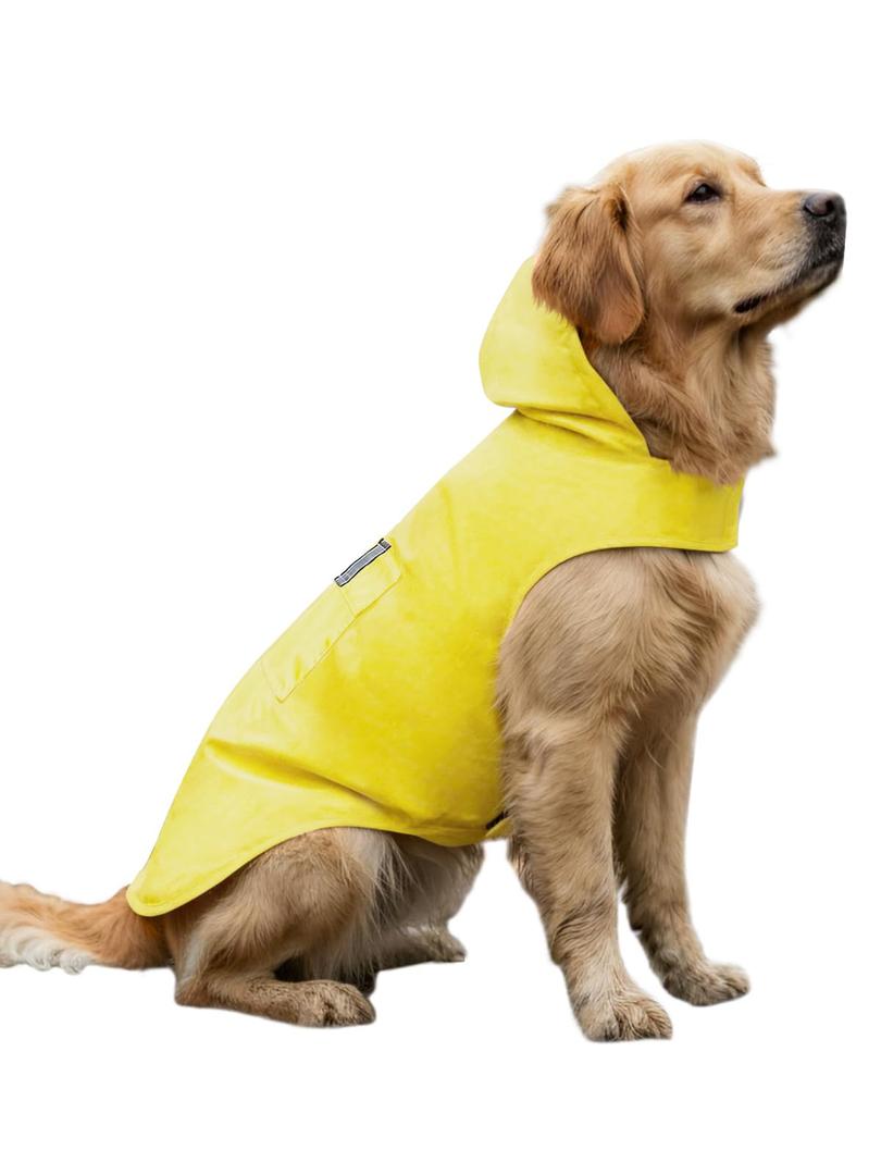 Dog Raincoat Reflective Adjustable Hooded Pet Rain Jacket Poncho with Leash Hole for Dogs S-5XL