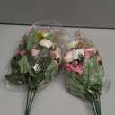 Thiccywoov 2 Set Artificial Pink Rose Cemetery Flowers with Vase for Grave Pink Silk Rose Bouquet Graveyard Memorial Flowers for Headstones Cemetery Decor