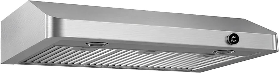 JOCO 36 Inch Under Cabinet Range Hood, 900 CFM Stainless Steel Kitchen Vent Hood, 4-Speed Knob Control C01-36K