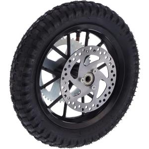 Acouto Rear Wheel 12.5x2.75in for Coolster 2 Stroke Mini Dirt Bike QG-50, Back Tire Rim Disc Brake Sprocket Bolts Assembly Replacement