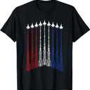 Jets 4th Of July For Men USA Patriotic Boys Graphic T-Shirt (Small, Black)