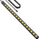 16 Outlet Long Power Strip, 12 Gauge Extension Cord. Yellow, 10FT.
