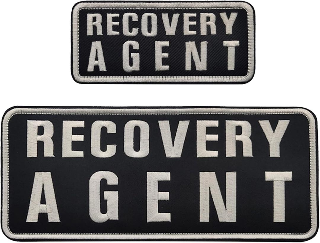 Recovery Agent Embroidered Appliqu Patches Tactical Military Morale Patch, Sewing Appliques Decorative Sew-on Decorate Badge DIY Accessories Hook and Loop Backed