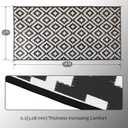 SAND MINE Waterproof Outdoor Rug 9x18 ft, Plastic Straw Rug, Modern Area Rug, Large Floor Mat, RV, Patio, Backyard, Deck, Picnic, Beach, Trailer, Camping (9' x 18', Black & White Lattice)