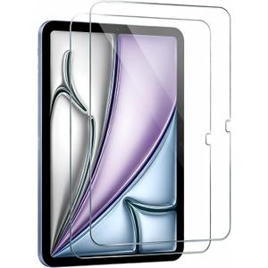 Juvraixo 2 Pack Screen Protector for iPad Air 11 Inch M4/M3/M2 | (8th/7th/6th Generation, 2026/2025/2024) 9H Tempered Glass [Face ID & Apple Pencil Compatible] HD Clear Case Friendly
