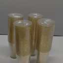 Goodluck 14 oz 100 PCS Gold Glitter Plastic Cups, Disposable Glitter Cups, Elegant Plastic Cocktail Glasses, Fancy Party Cups for Wedding, Birthday, Holiday