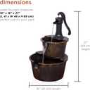 Alpine Corporation 27" Tall Rustic Outdoor 2-Tier Barrel Pump Water Fountain with Soothing Cascading Water Flow for Patio, Yard, Porch, or Landscape, Bronze
