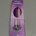 Advent Candle Set. Made in The USA Self Fitting End. Premium Hand Dipped Candles, Dripless, 4 Pack - 3 Purple, 1 Pink