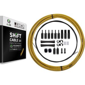 CNC Bike Shifter Cable Set for Shimano/SRAM,Road Bike Derailleur CableGear Cable Housing Coated Braided & Teflon Inner line for Bicycle/Mountain BikeBlack/Gold/Silver/Titanium Silver