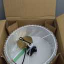 Mid Century Modern Semi Flush Mount Ceiling Light with Pleated Fabric Shade, 12.5 in Drum Gold Light Fixture with Lights, Beige White Linen Lamp for Bedroom, Living Room, Dining Room, Hallway