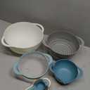 Plastic Nesting Bowls Set with 2 Mixing bowls,Colanders,4 Measuring Cups,Sifter for Baking,Food Prep,RV Camping Accessories,8 Pieces (Light Blue)