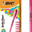 BIC Brite Liner Highlighters, Chisel Tip, 12-Count Pack of Pink Highlighters, Ideal Highlighter Set for Organizing and Coloring