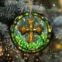 7 x Irish Ornament 2025, Celtic Cross Ornament with Shamrocks  Irish Faith Home Dcor, Easter Gift, Catholic Keepsake Symbol of Faith & Blessings