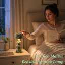 MIXL-Green Jade Marble Touch Lamp,Art Deco Table Light,Nordic Style Desk Lamp for Bedside Office and Living Room