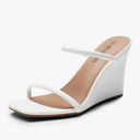 DREAM PAIRS Women's Slides Wedge Sandals Two Strap Square Open Toe Dress Shoes 6.5
