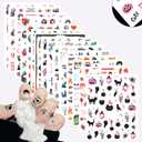 5 x SIUSIO 15 Sheets Halloween Nail Art Stickers Cute Pumpkin Skull Ghost Party Theme 3D Self-Adhesive Horror Witchy Bat Poker Nail Decals Nail Supplies DIY Nail Stickers for Women Girls Kids Decor